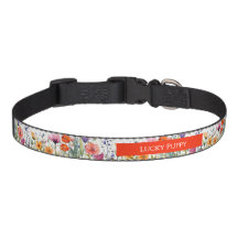 Lebendige Aquarell-Wildblumen-Hundetragen