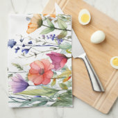 Lebendige Aquarell-Wildblumen Personalisiert Geschirrtuch (Viertel Falte)