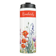 Lebendige Aquarell-Wildblumen Personalisiert