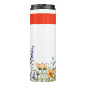 Lebendige Aquarell-Wildblumen Personalisiert Thermosbecher (Rückseite)