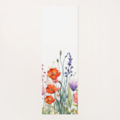 Lebendige Aquarell-Wildblumen Personalisiert Yogamatte (Rückseite)