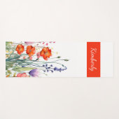Lebendige Aquarell-Wildblumen Personalisiert Yogamatte (Vorderseite (Horizontal))