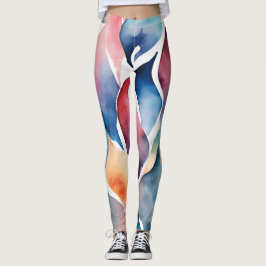Lebendige Aquarellstreifen - dynamische Leggings