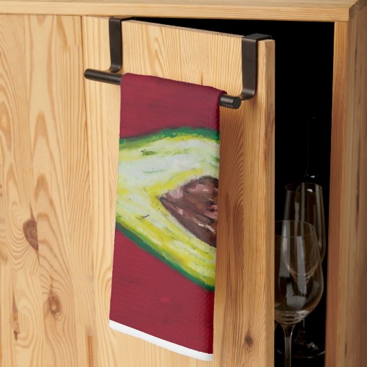 Lebendige Avocado-Stillleben-Kunst – Modern Geschirrtuch (Drittel gefaltet)