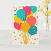 Lebendige Ballonfeier Karte (Gelbe Blume)