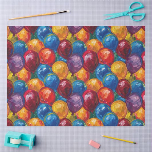 Lebendige Ballons Seidenpapier (Basteln)