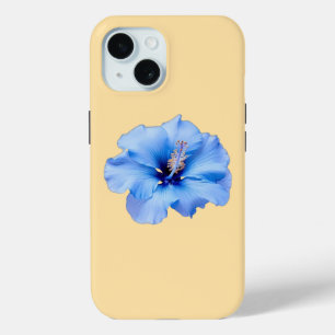 Lebendige Blaue Hibiskus-Tropenblume auf Gelb  Case-Mate iPhone Hülle