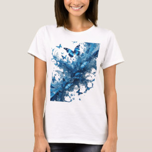 Lebendige blaue SCHMETTERLINGE IM WASSER-Shirtgest T-Shirt