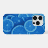 Lebendige blaue Sommerfrucht Zitronenscheibe Handy iPhone Hülle (Rückseite (Horizontal))