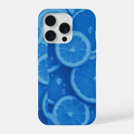 Lebendige blaue Sommerfrucht Zitronenscheibe Handy iPhone Hülle (Rückseite)