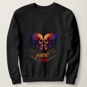 Lebendige blaue und orangefarbene Zwillings-Schäde Sweatshirt