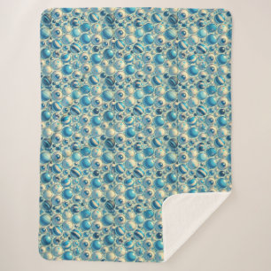 Lebendige blaue und weiße Dekorationskugeln Sherpadecke
