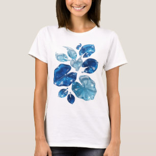 Lebendige blaue Wasserlilien-Kundenshirt T-Shirt