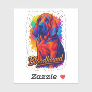 Lebendige Bloodhound-Pop-Art-Illustration Aufkleber