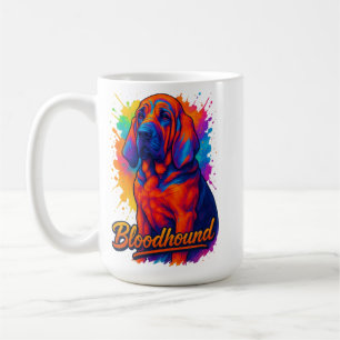 Lebendige Bloodhound-Pop-Art-Illustration Kaffeetasse