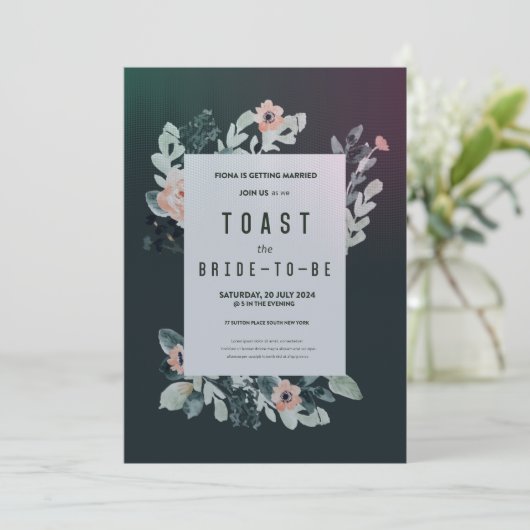 Lebendige Blossom Soiree in Party Blumenstrahler Einladung (Stehend Vorderseite)