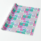 Lebendige blühende Blumen-Design Geschenkpapier (Ungerollt)