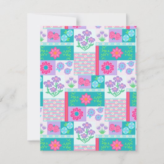 Lebendige blühende Blumen-Design Mitteilungskarte (Vorderseite)
