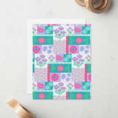 Lebendige blühende Blumen-Design Mitteilungskarte (Vorderseite/Rückseite Beispiel)