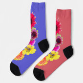 Lebendige blühende Blumen Socken (Linkes Detail)