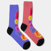 Lebendige blühende Blumen Socken (Rechts)