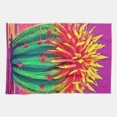 Lebendige blühende Kakteen Geschirrtuch (Horizontal)