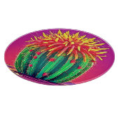 Lebendige blühende Kakteen Schneidebrett (Ecke)