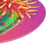 Lebendige blühende Kakteen Schneidebrett (Ecke)