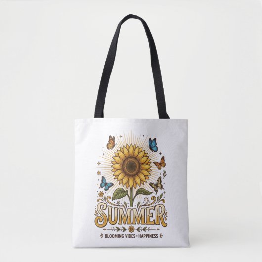 Lebendige blühende Sommer-Sonnenblume mit Schmette Tasche (Vorderseite)