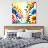 Lebendige Blumen auf Leinwand (Insitu (Schlafzimmer))
