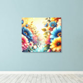 Lebendige Blumen auf Leinwand (Insitu (Holzboden))