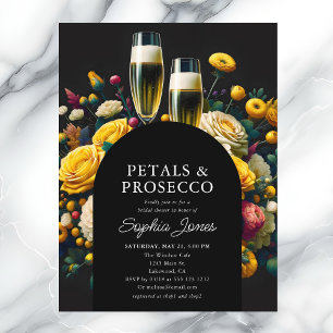 Lebendige Blumen Blüten Prosecco Brautparty Postkarte
