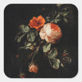 Lebendige Blumen Dahlia Blumen  Quadratischer Aufkleber (Vorderseite)