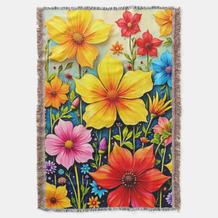 Lebendige Blumen: Garten der Freude Kunst Decke