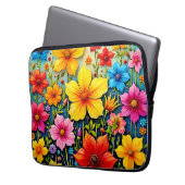 Lebendige Blumen: Garten der Freude Kunst Laptopschutzhülle (Vorderseite Links)