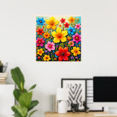 Lebendige Blumen: Garten der Freude Kunst Poster (Heimbüro)