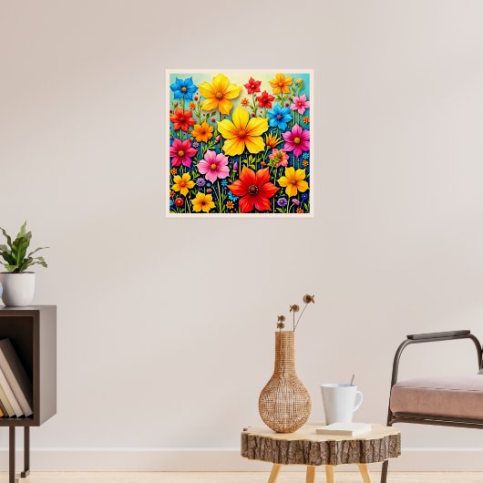 Lebendige Blumen: Garten der Freude Kunst Poster (Wohnzimmer 3)