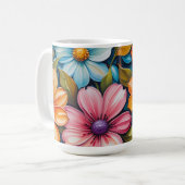 Lebendige Blumen Kaffeetasse (Vorderseite Links)