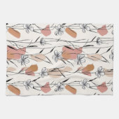 Lebendige Blumen‑Line‑Art  Geschirrtuch (Horizontal)