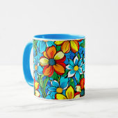 Lebendige Blumen  Tasse (Vorderseite Links)