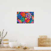 Lebendige Blumen Traumlandschaft – Psychedelischer Poster (Küche)