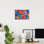Lebendige Blumen Traumlandschaft – Psychedelischer Poster (Heimbüro)
