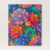 Lebendige Blumen Traumlandschaft – Psychedelischer Puzzle (Vertikal)