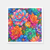 Lebendige Blumen Traumlandschaft – Psychedelischer Serviette (Vorderseite)