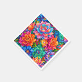 Lebendige Blumen Traumlandschaft – Psychedelischer Serviette (Ecke)