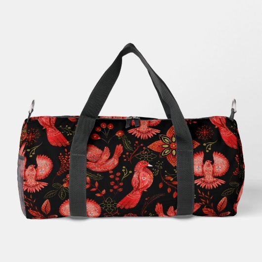 Lebendige Blumen- und Blattmusterdesigns Duffle Bag (Rückseite)