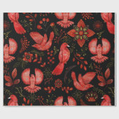 Lebendige Blumen- und Blattmusterdesigns Geschenkpapier (Flach)