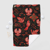 Lebendige Blumen- und Blattmusterdesigns Golfhandtuch (Insitu)