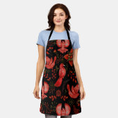 Lebendige Blumen- und Blattmusterdesigns Schürze (Getragen)