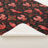 Lebendige Blumen- und Blattmusterdesigns Sherpadecke (3/4)
